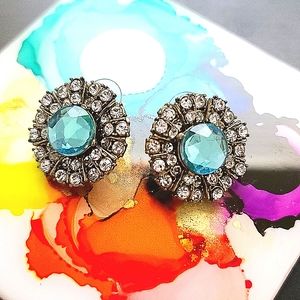 1/4 Anthropologie Blue Crystal Earrings